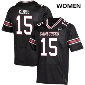 Brandon Cisse South Carolina #15 College Football Womens NCAA Jersey - Black 773175-127