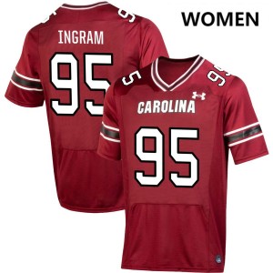 Christian Ingram South Carolina College Football Replica Women's #95 Jerseys - Garnet 753236-865