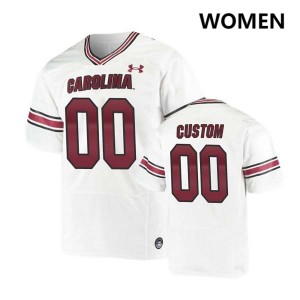 Custom South Carolina Replica College Football #00 Women Jerseys - White 850532-861