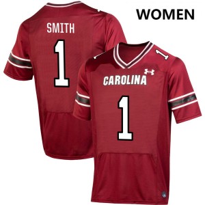 DQ Smith University of South Carolina College Football Embroidery Women's #1 Jerseys - Garnet 469989-785