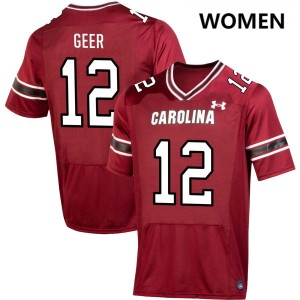 Jatius Geer University of South Carolina #12 College Football Embroidery Women Jersey - Garnet 867469-720
