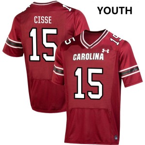 Brandon Cisse Gamecocks 2025 College Football #15 Youth Jerseys - Garnet 991640-807