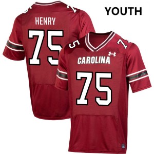 Cason Henry South Carolina Player Youth #75 College Football Jerseys - Garnet 403502-777