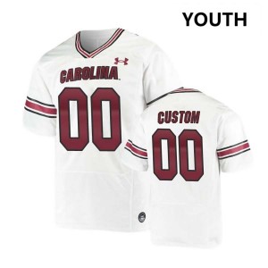 Custom South Carolina Gamecocks Official College Football Youth #00 Jersey - White 322406-689